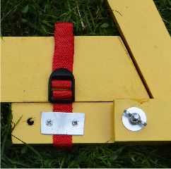 Foot-locator strap in use. Foot-locator strap in use.